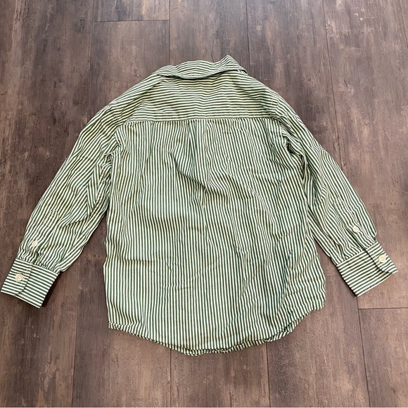 Gap Green Striped Button Down Shirt - Picture 6 of 6